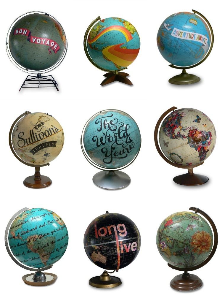 Amazing custom globe art from Wendy Globe of ImagineNations: We can hardly pick a favorite