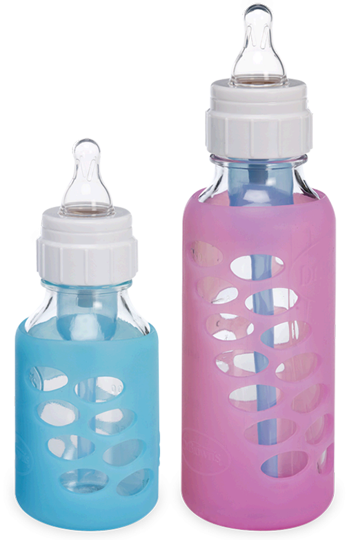 Best glass baby bottles: Dr. Brown's glass bottles with silicone sleeve