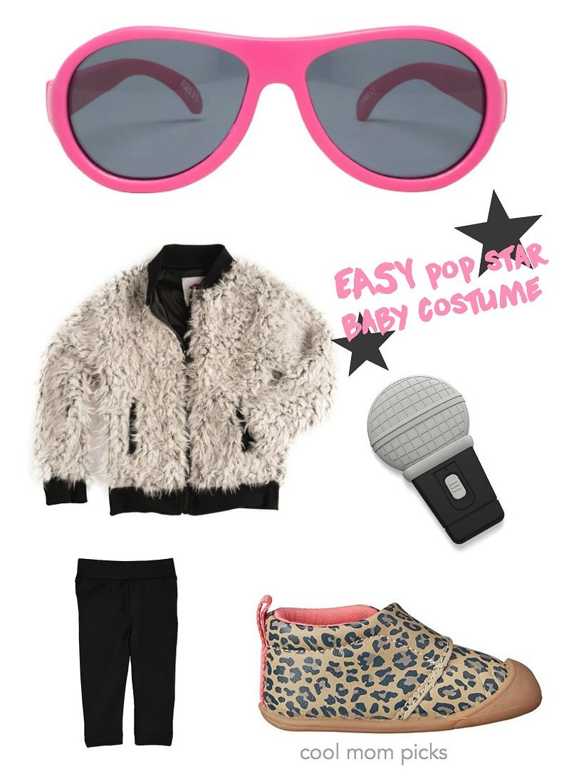 Easy baby Halloween costumes featuring items they can wear again: baby pop star!