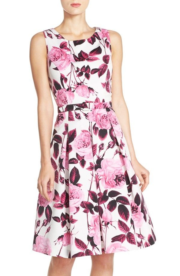 Eliza J fit and flare floral dress for spring: Super affordable and cute!