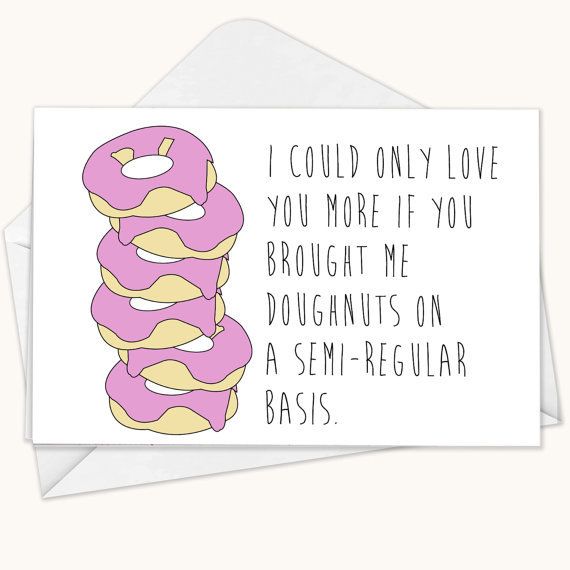 Funny Valentine's cards: Buy me donuts