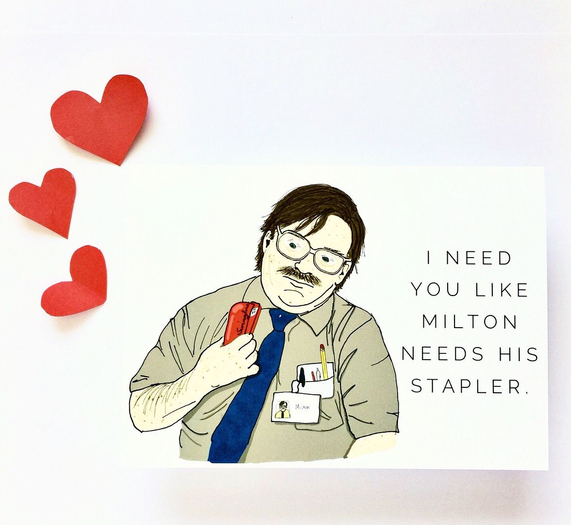 Funny Valentine's Cards: Milton's Red Stapler from Office Space