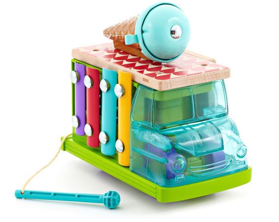 wooden toys for Fisher Price - the sweet sounds ice cream truck is a new take on a xylophone