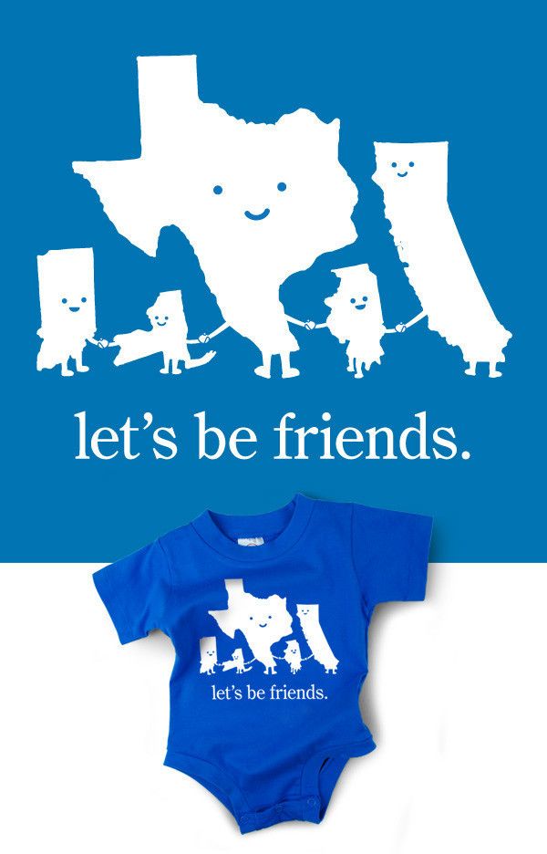 Let's Be Friends apolitical baby onesie from Wry Baby. 