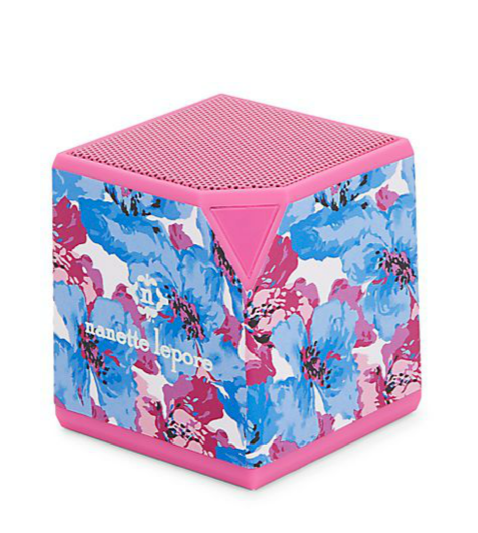 Nanette Lepore mini cube Bluetooth speaker: Floral tech accessories for Mother's Day