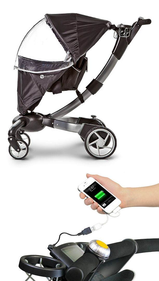 Origami Stroller by 4moms: One=touch button close (really!) and it even charges your cell phone on the go