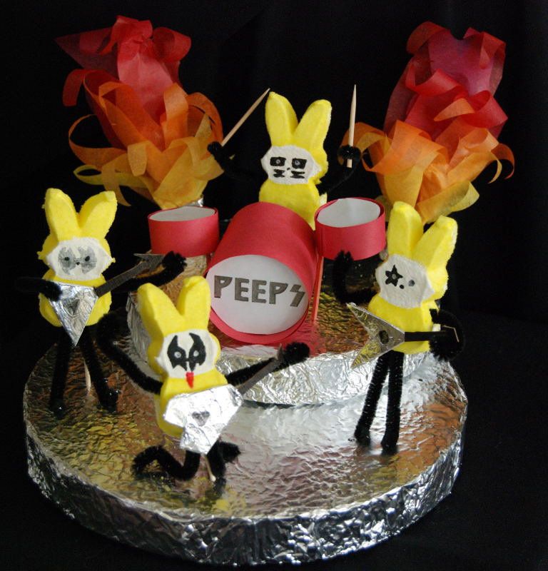 Peeps Rock City: Kiss tribute made out of Peeps in the MLive Peeps Diorama contest