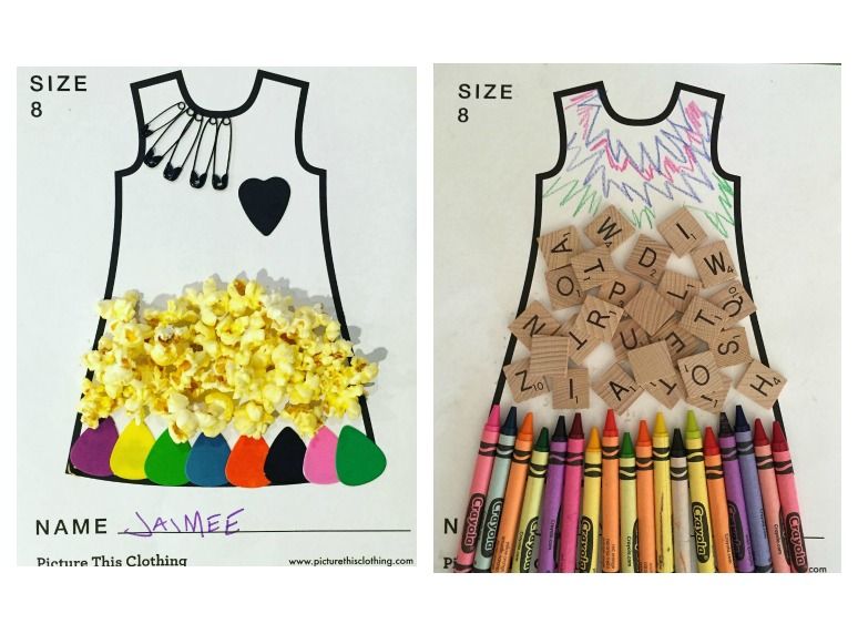 Lots of ways to play with the dress templates, then turn it into a dress designed by your own kids at Picture This.