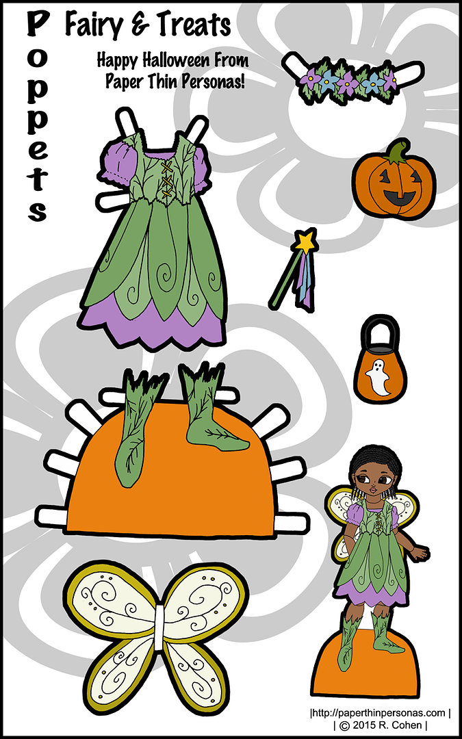 Free printable Halloween fairy paper dolls from Paperthin Personas
