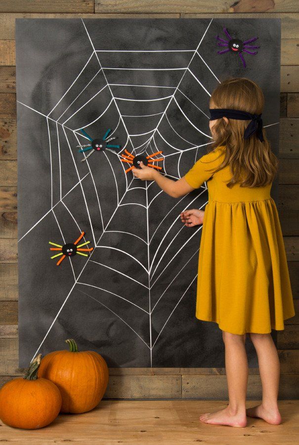 Pin the spider on the web printable game for Halloween parties | caravan shoppe