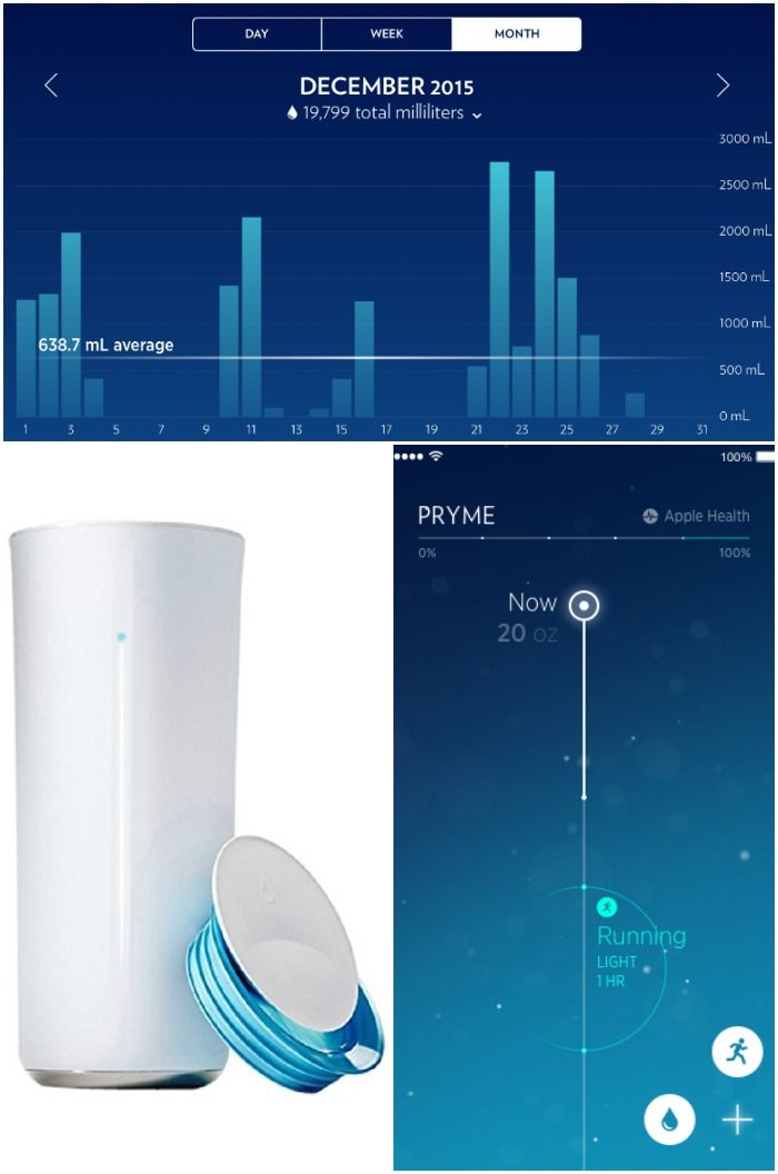 Crazy tech gadgets: The Pryme Vessel high tech water bottle tracks hydration in case your low-tech 