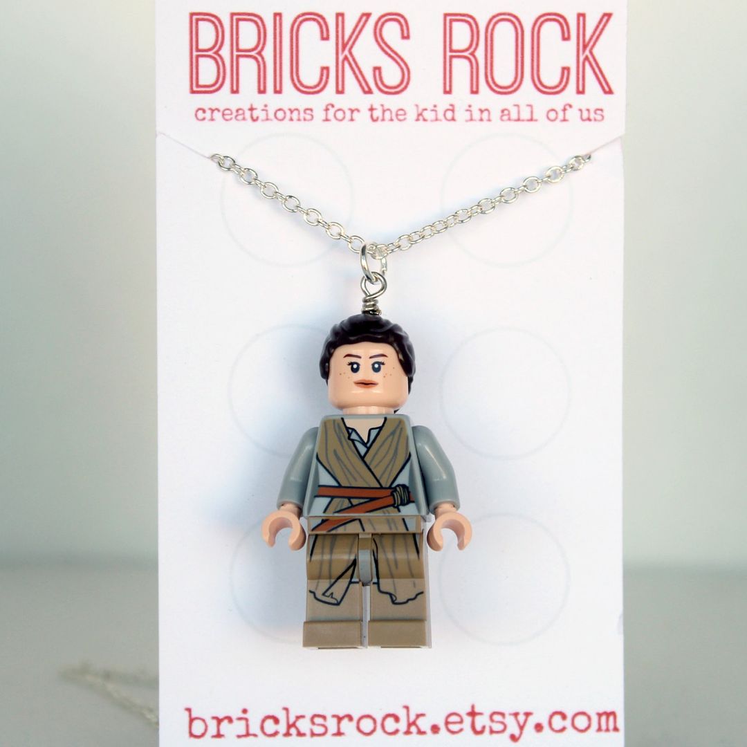 Rey Star Wars Minifig Necklace from Bricks Rock