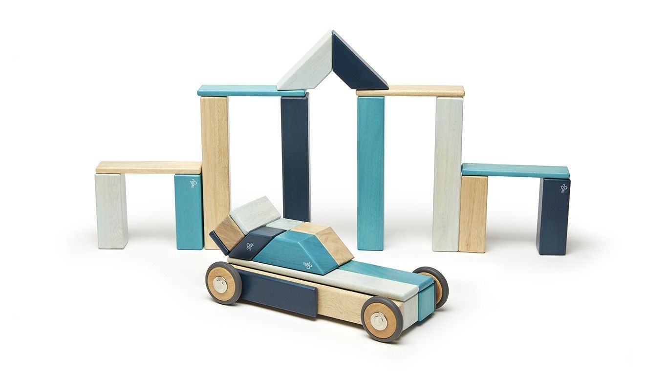Creative toys for 8 year olds: Tegu eco-friendly magnetic block sets. The more you add on, the more possibilities