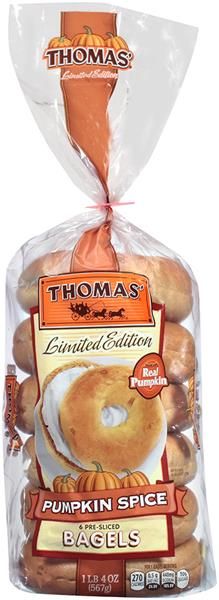Pumpkin spice products we could live without: Thomas' Pumpkin Spice Bagels. 