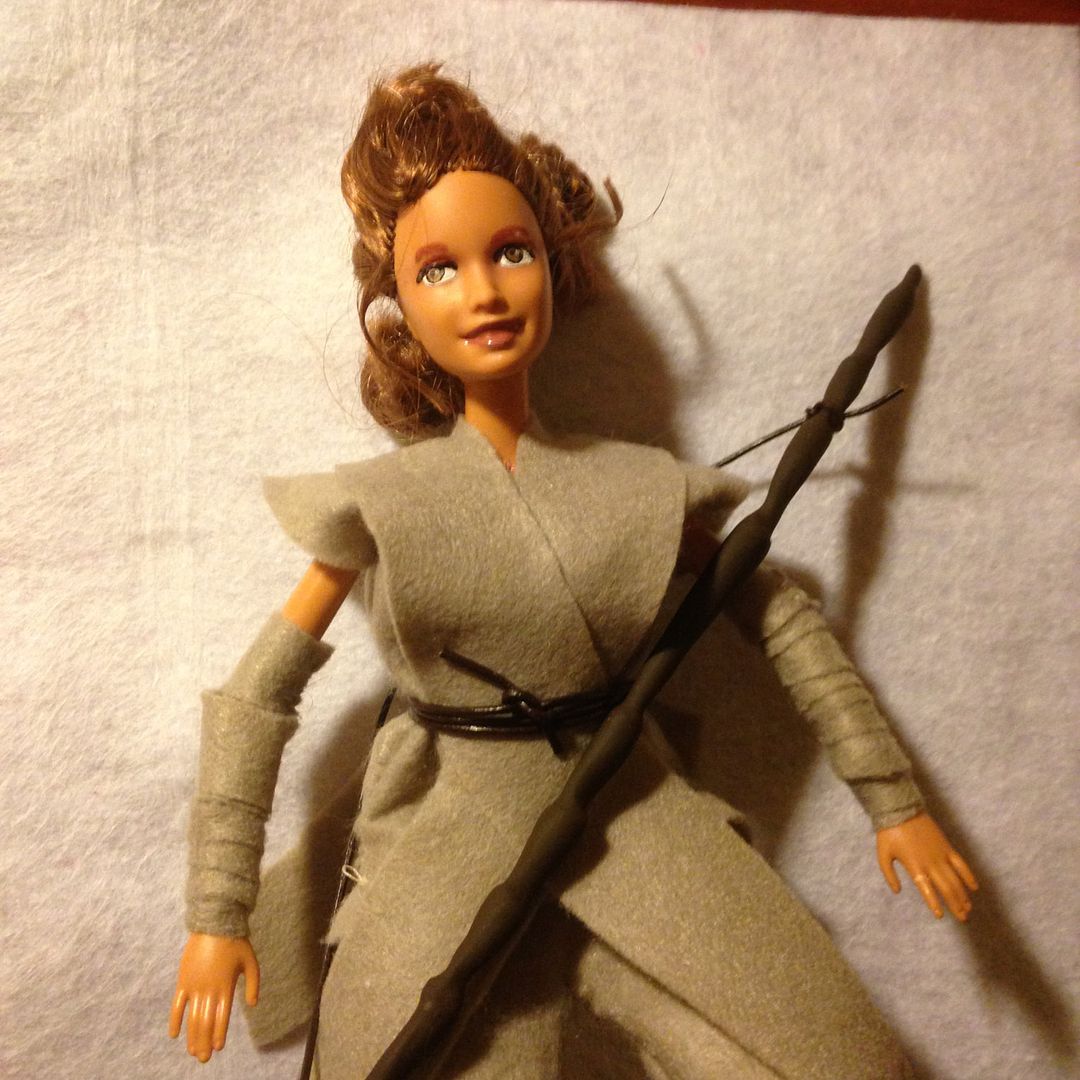 Star Wars Rey doll made from upcycled Barbie Doll!