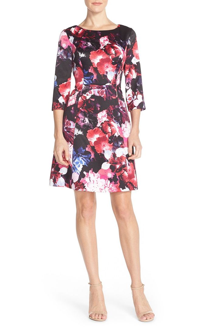Vince Camuto Floral Dress for spring: Fit and flare shape is flattering for curvy girls