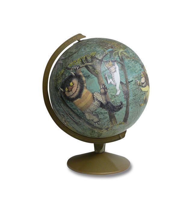 Where the Wild Things Are decoupage on vintage globe: Amazing gift for a new baby!