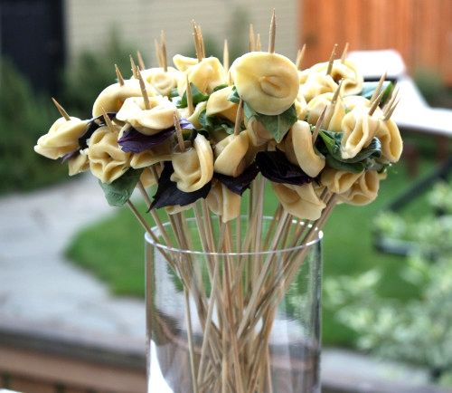 Appetizer ideas for summer parties: Tortellini Skewers at Dana Treat's blog