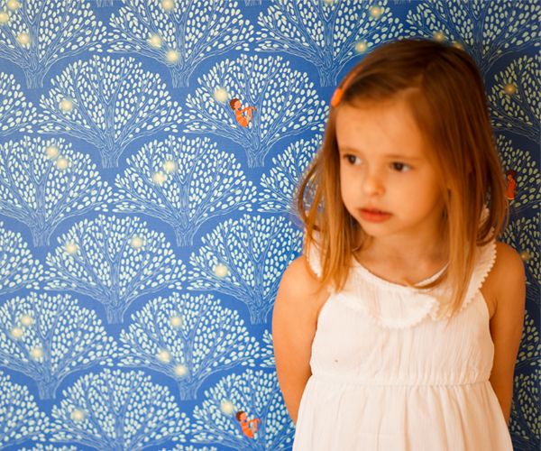 Tree Light wallpaper for kids by Sarah Jane for Pop and Lolli