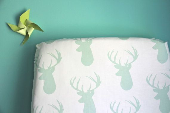 IvieBaby Green Antlers Crib Sheets | Cool Mom Picks