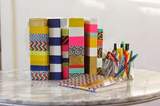 Back to school crafts: DIY duct tape binders via Aunt Peaches