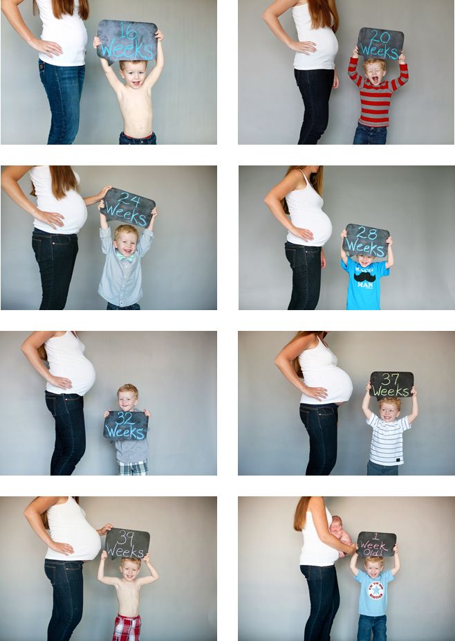 Creative birth announcement photo ideas: Chalkboard sibling photo series