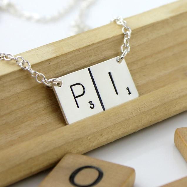 Custom gifts for Mom on Cool Mom Picks: Silver Scrabble letter necklace by Punky Jane