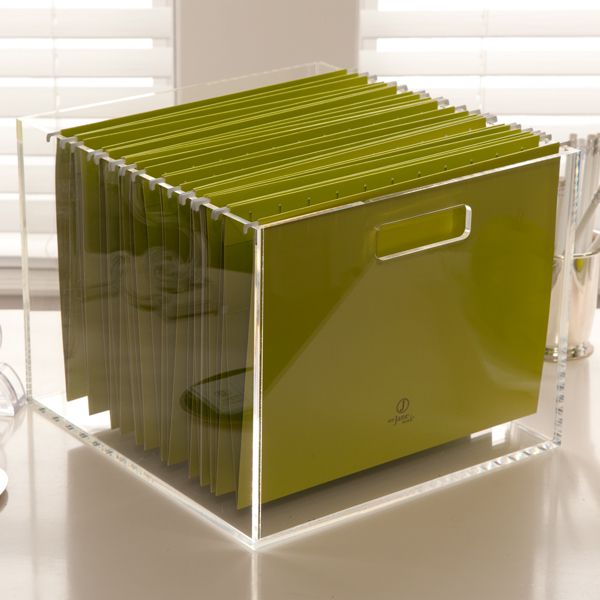 Desk organization products: Russell + Hazel Acrylic File Box 