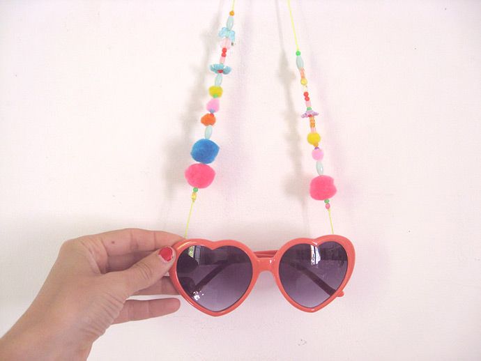 DIY glasses chain necklace craft project from Handmade Charlotte