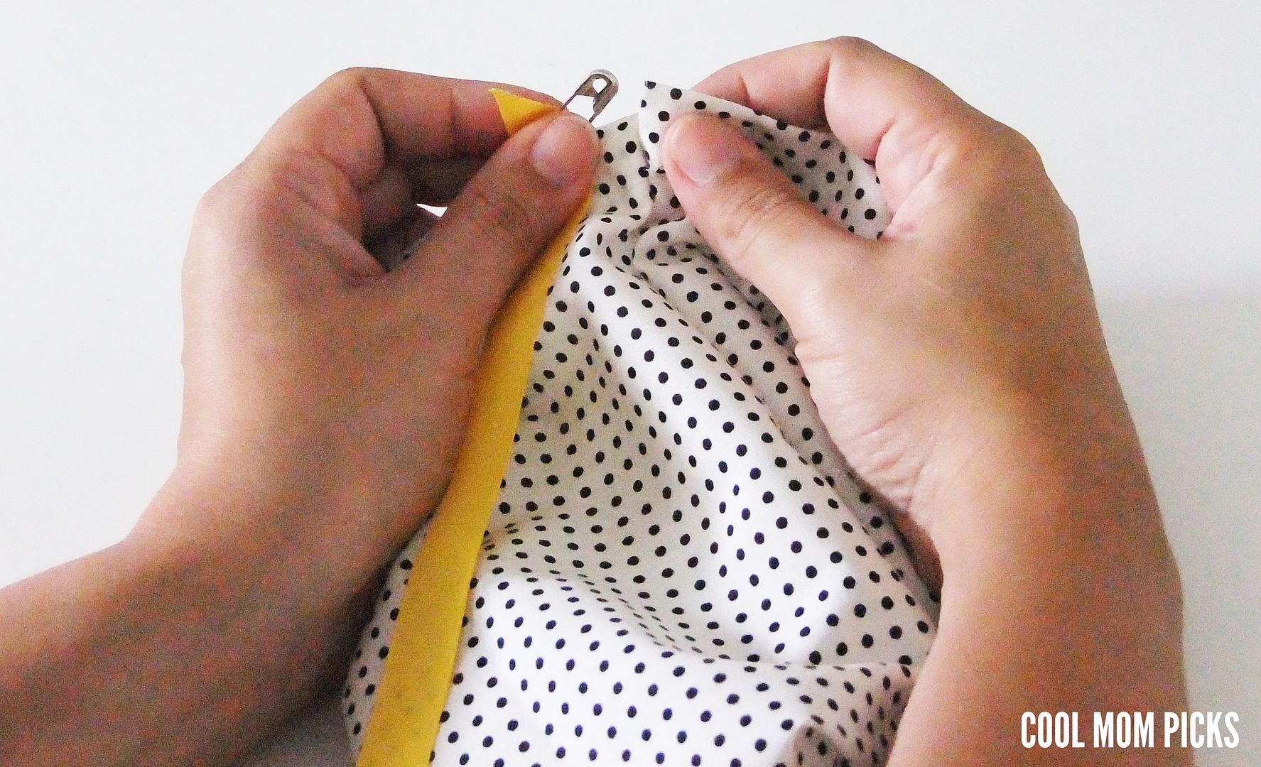 DIY Grab Bag: Use a safety pin to thread the ribbon through the hem
