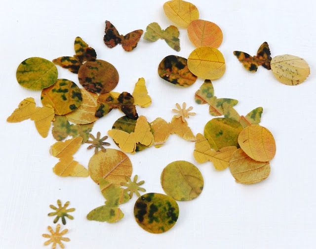 DIY leaf craft: Punched paper leaves via Grow Creative