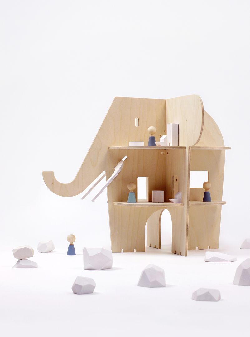 Ele Villa natural wooden dollhouse shaped like an elephant | mompicksprod.wpengine.com