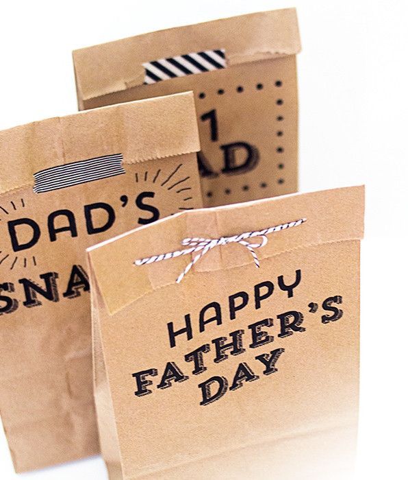 DIY Father's Day gifts from the kids: Free printable snack bags from Sarah Heart