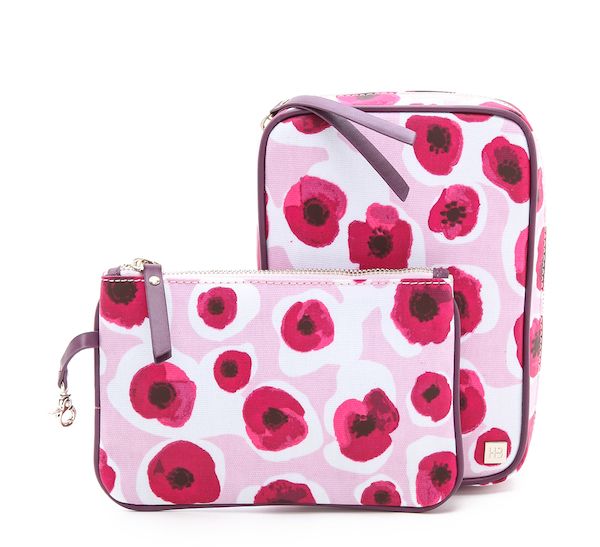 Handbag organization: Floral cosmetics bag with detachable carrying case