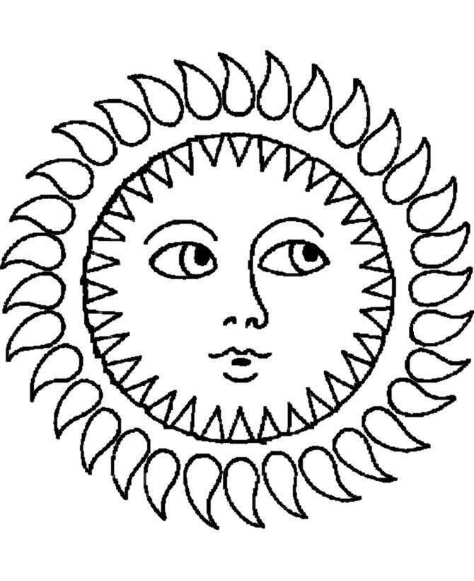 Free summer coloring pages: Modern sun
