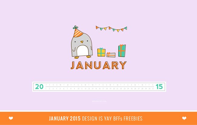 Free printable 2015 calendar from Design is Yay