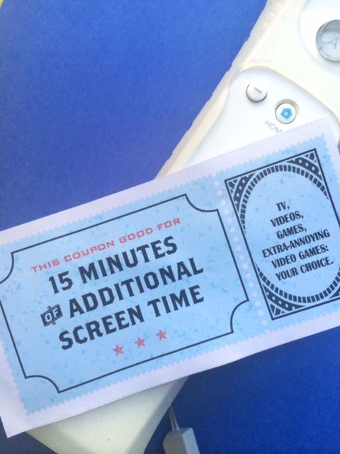 Free printable coupon ideas for family surprises: 15 minutes of screen time | Cool Mom Picks