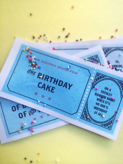 Free printable family coupon ideas: One birthday cake for no reason | Cool Mom Picks