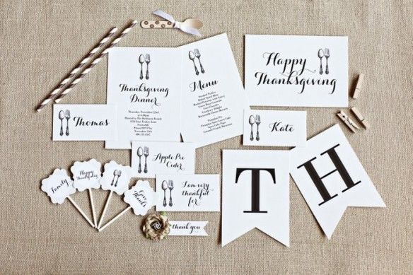 Free Thanksgiving printables from TomKat studio, from banners to cupcake toppers