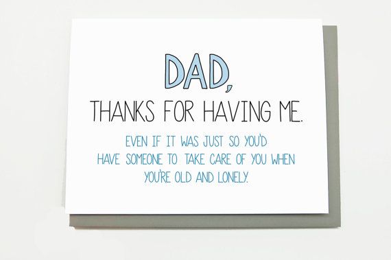 Thanks for Having Me - funny Father's Day card at Cheeky Kumquat