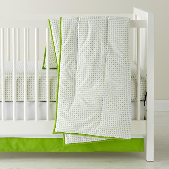 Gender Neutral Green Crib Bedding at Land of Nod | Cool Mom PIcks