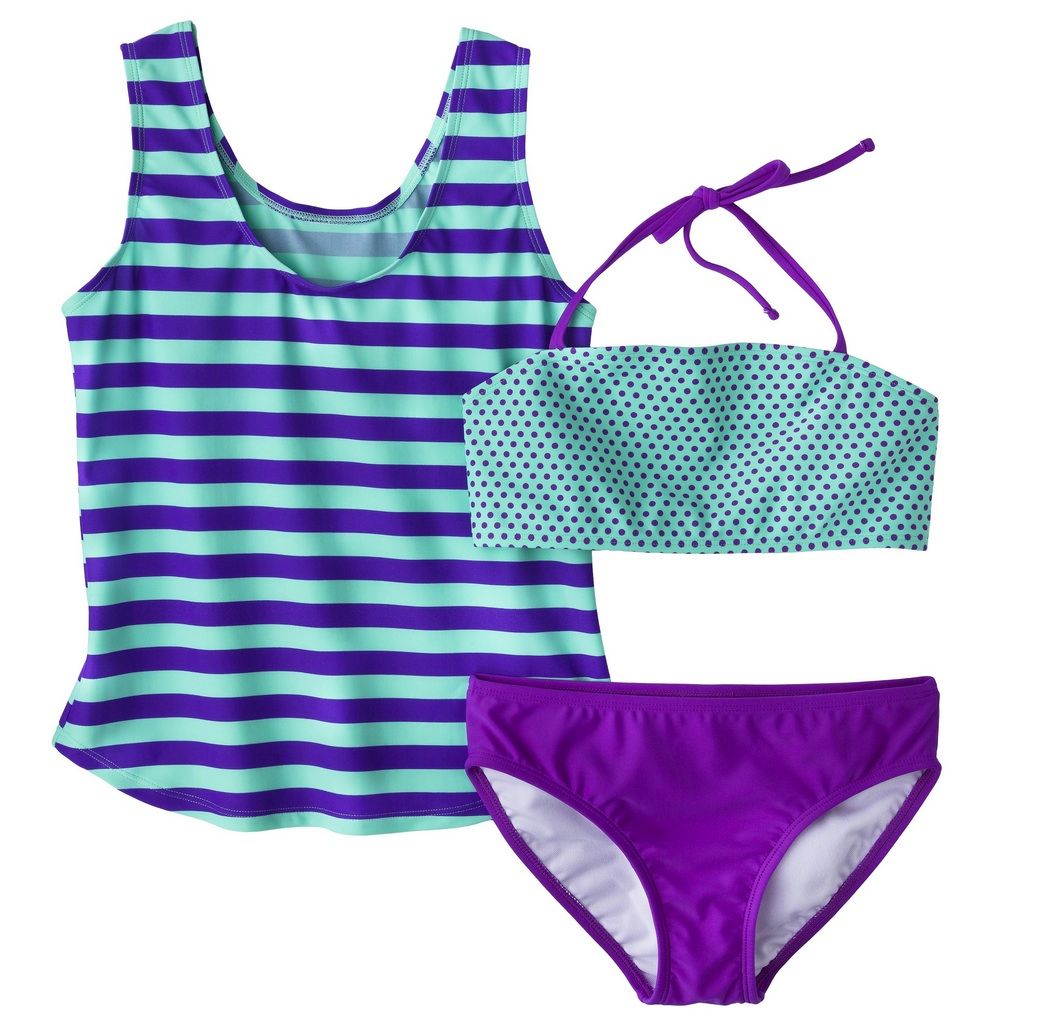 Girls two-piece tankini and bandeau set at Target