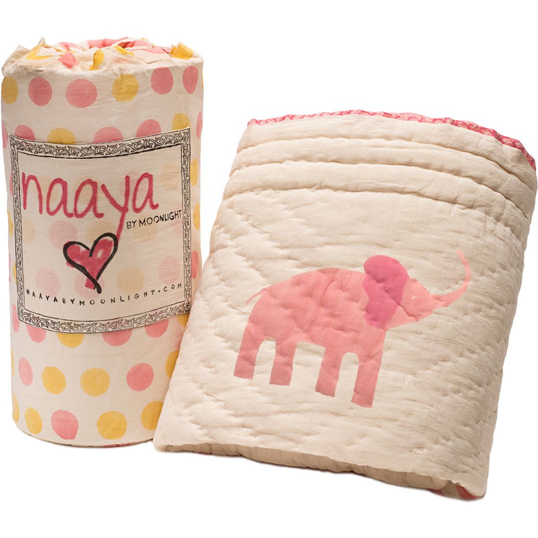 Handmade organic baby quilt from Naaya by Moonlight