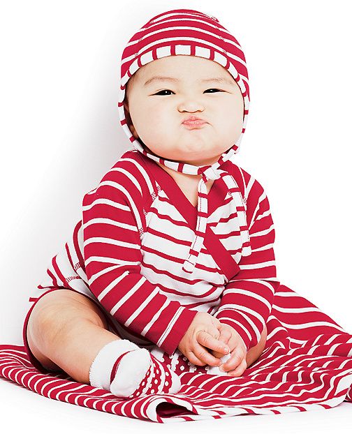 Hanna Andersson Bright Baby Basics striped collection in red