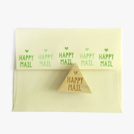 Happy Mail! Handmade rubber stamp from Creatiate on Etsy