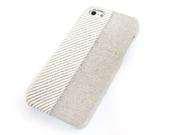 Herringbone linen handmade iPhone case