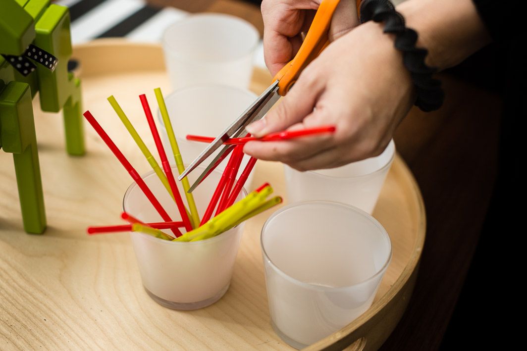 Holiday table setting tip: Cut straws to be the right length