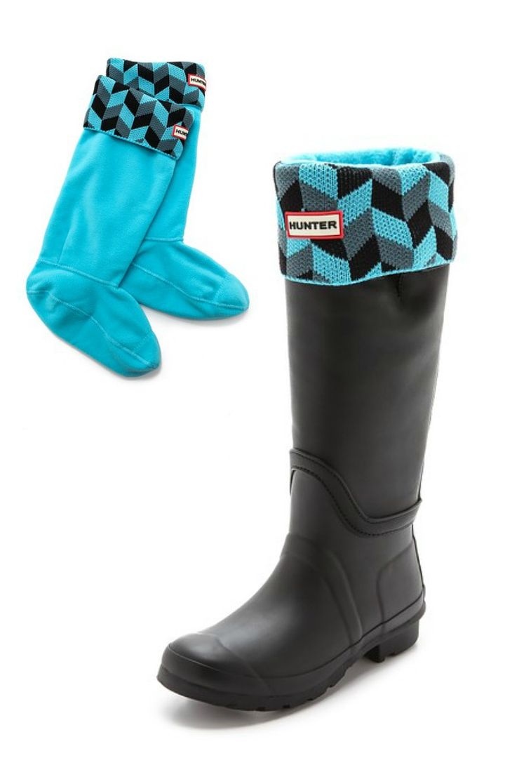 Hunter boot socks in blue chevron