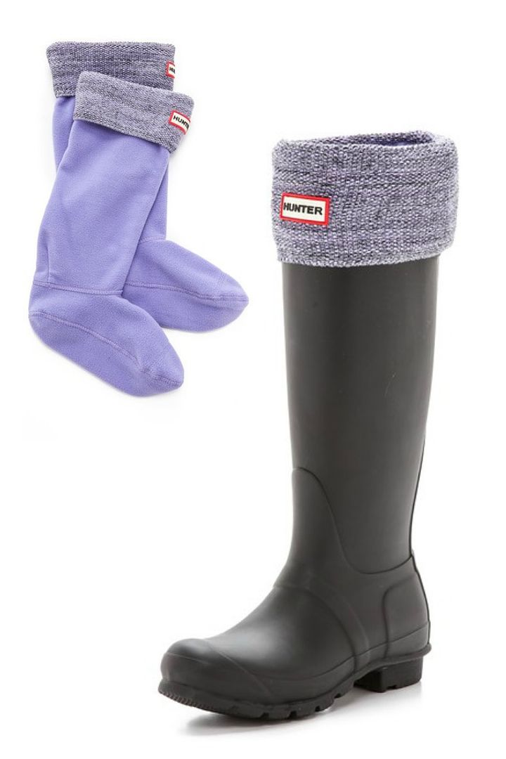 Hunter Tall Welly mouline boot sock in lilac