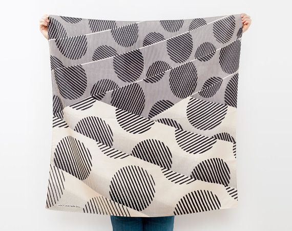 Furoshiki scarf in black and white dots pattern | Cool Mom Picks Indie Shop